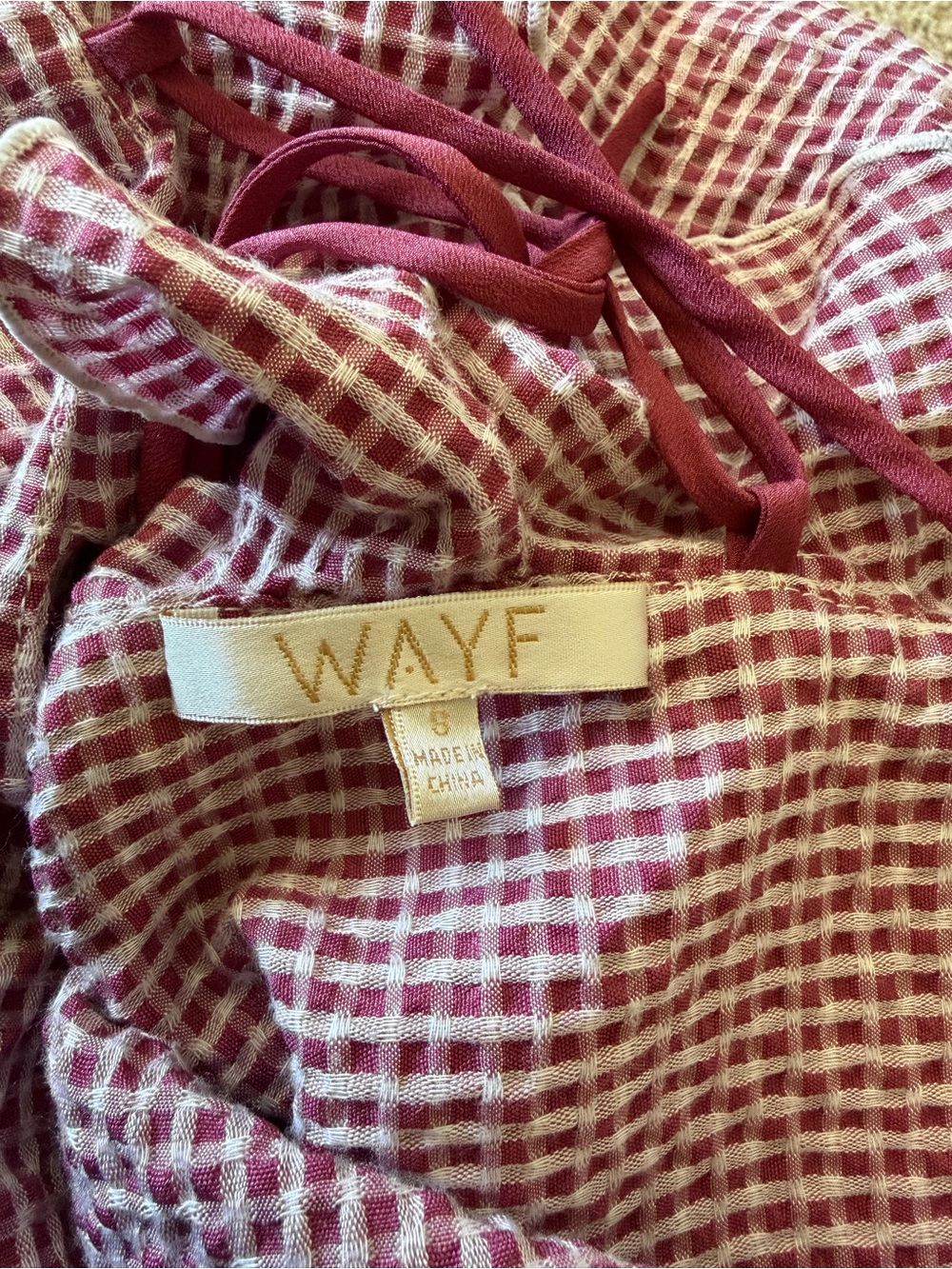 Wayf Pink Gingham Ruffle Backless Dress - Picture 6 of 7